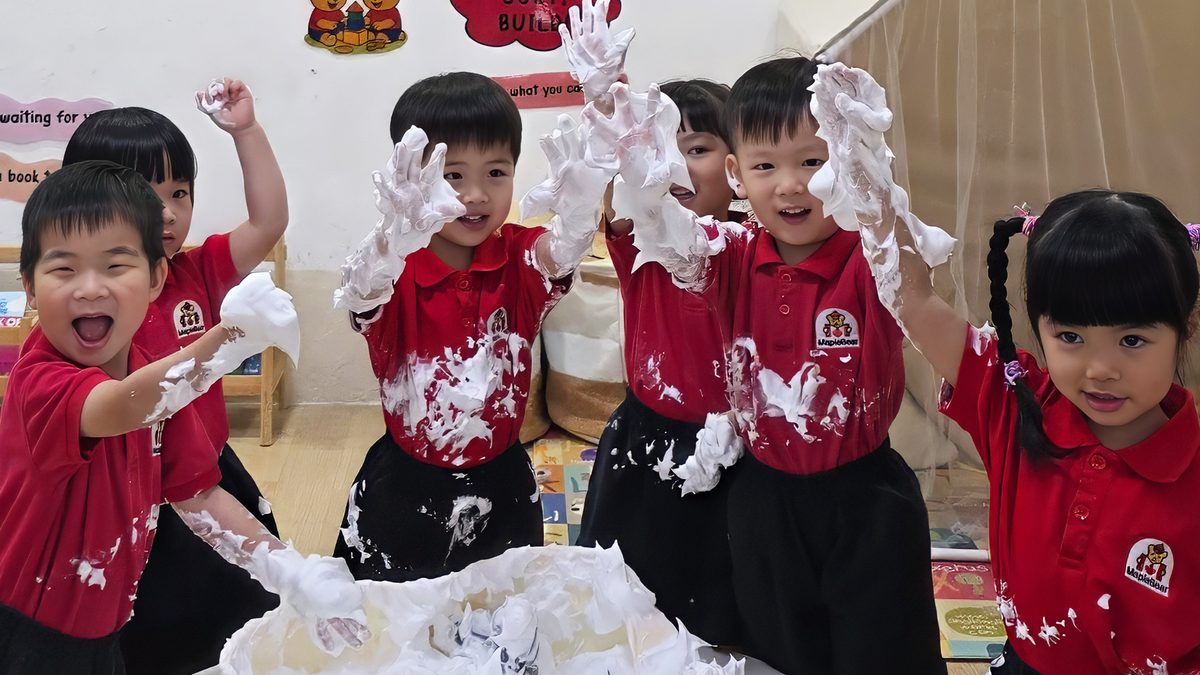MapleBear Jurong Gateway children enjoying a hands-on craft activity
